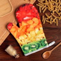 Варежка-прихватка Доляна &laquo;Фрукты&raquo;, 26х16 см, 100% п/э