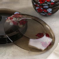 Набор столовый &laquo;Маки&raquo;, 24 предмета, цвет коричневый