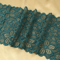 Кружевная эластичная ткань, 180 мм × 2,7 ± 0,5 м, цвет изумрудный Кружевная эластичная ткань, 180 мм × 2,7 ± 0,5 м, цвет изумрудный