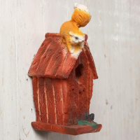 Подвесной декор "Скворечник с белкой" 28х17см