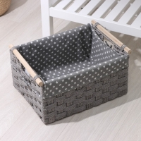 Корзина для хранения плетёная ручной работы Доляна, 41&times;30&times;20 см, цвет МИКС