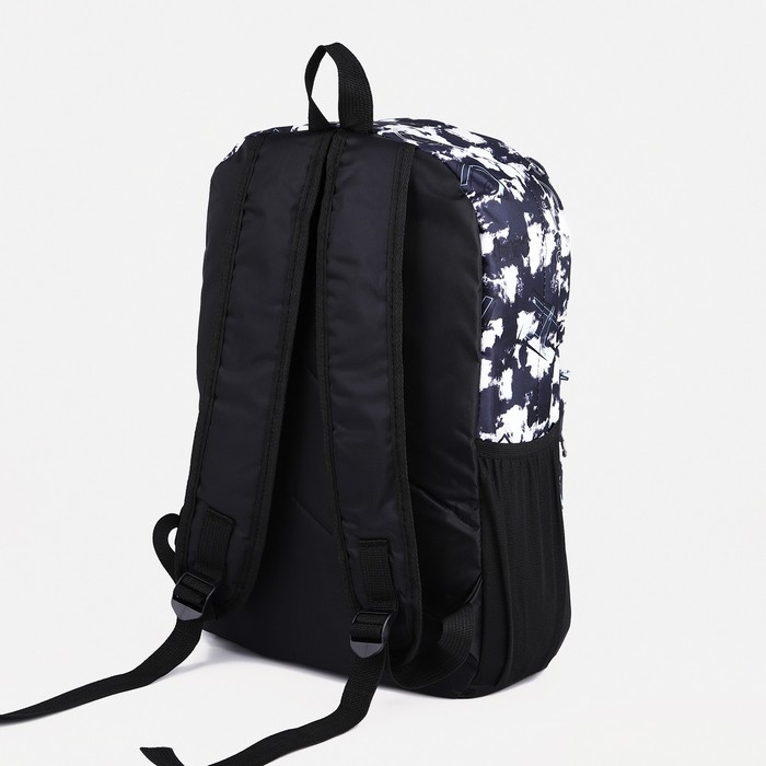 Рюкзак школьный из текстиля на молнии, 3 кармана, цвет чёрный