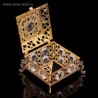 Шкатулка &laquo;Грация&raquo;, с зеркалом, 5,8&times;5.8&times;4.4 см, с кристаллами