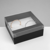 Подставка для украшений &laquo;Шкатулка&raquo; 12 мест, 14,5&times;14,5&times;6 см, цвет чёрный