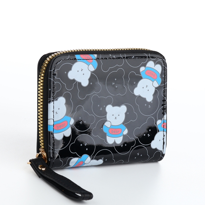 Кошелёк детский на молнии, цвет чёрный Кошелёк детский на молнии, цвет чёрный