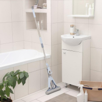 Швабра для мытья пола PVA Доляна, со складным отжимом, насадка 6&times;28 см, телескопическая стальная ручка 105(135) см