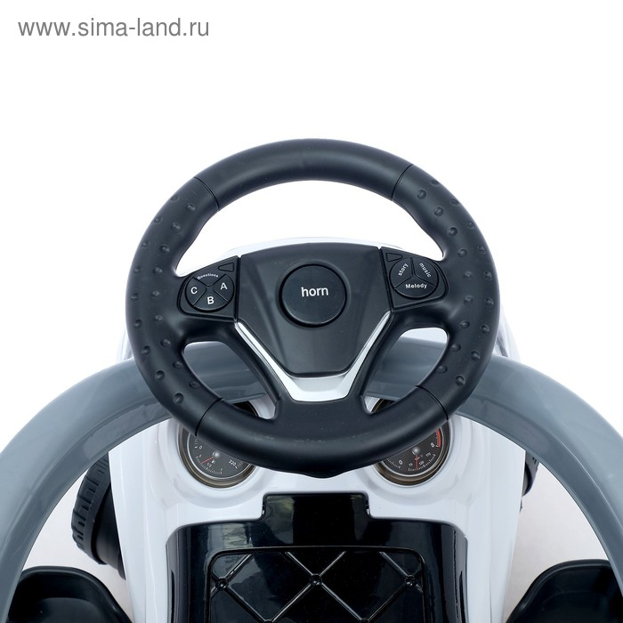 Толокар-каталка &laquo;Тачка&raquo;, с родительской ручкой, цвет белый