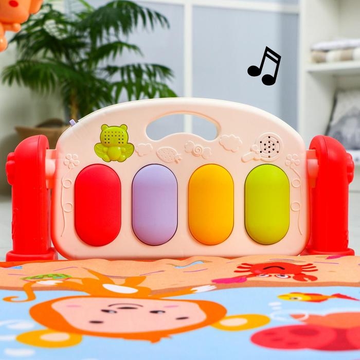 Развивающий коврик &laquo;Игра малыша&raquo;, с пианино, круглый, розовый