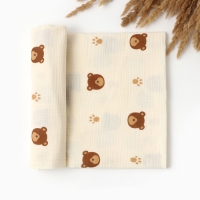 Пеленка двухслойная Крошка Я Bear, 130х100см, муслин,100% хлопок Пеленка двухслойная Крошка Я Bear, 130х100см, муслин,100% хлопок