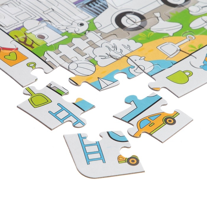 Пазл «Собери, найди, раскрась. Городские приключения», 88 деталей Пазл «Собери, найди, раскрась. Городские приключения», 88 деталей