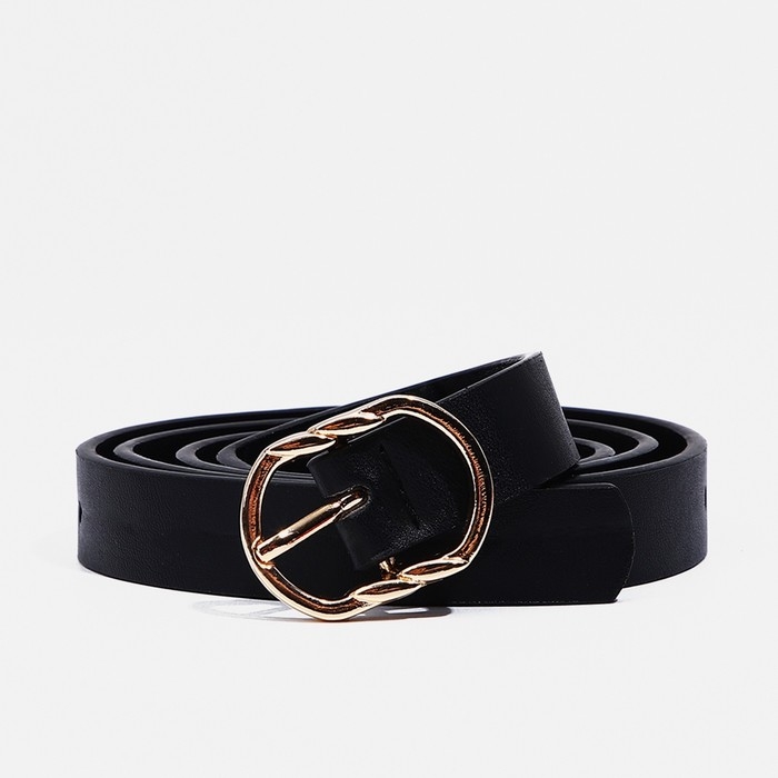 Ремень женский, ширина 2,2 см, пряжка металл, цвет чёрный Ремень женский, ширина 2,2 см, пряжка металл, цвет чёрный