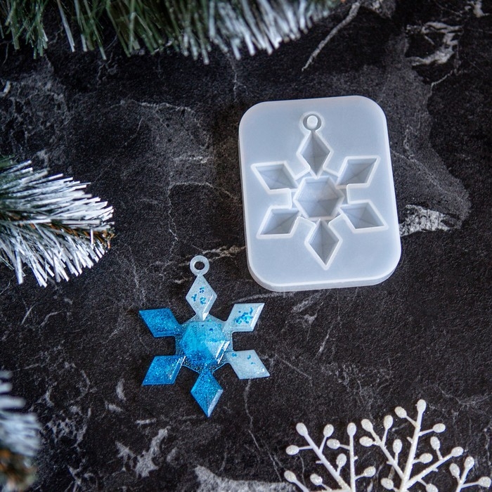 Форма силиконовая универсальная, подвеска «Снежинка-кристалл» Форма силиконовая универсальная, подвеска «Снежинка-кристалл»