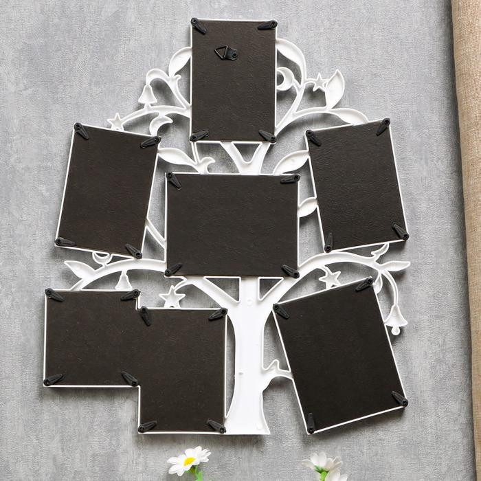 Фоторамка на 7 фото 7х7 см, 7х10 см, 13х9 см Фоторамка на 7 фото 7х7 см, 7х10 см, 13х9 см "Дерево желаний" белая 36х31 см