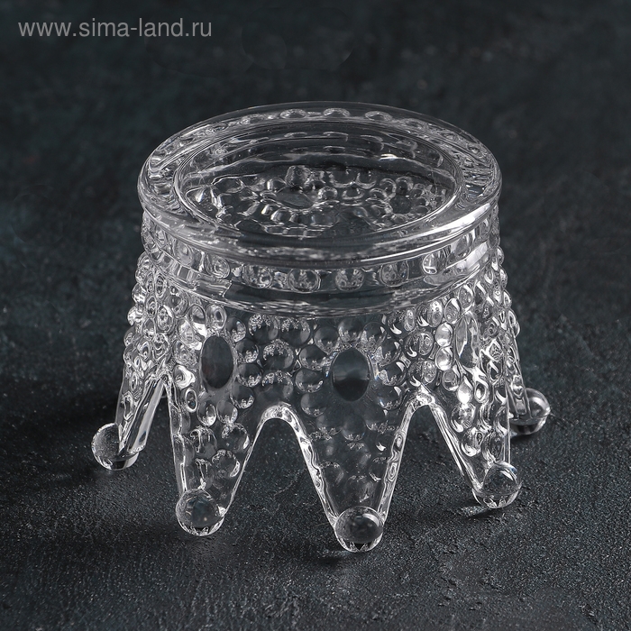 Салатник стеклянный фигурный &laquo;Корона&raquo;, d=12 см