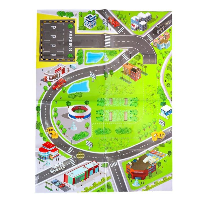 Парковка &laquo;Гонки по кругу&raquo;, 3 машинки в комплекте, свет и звук