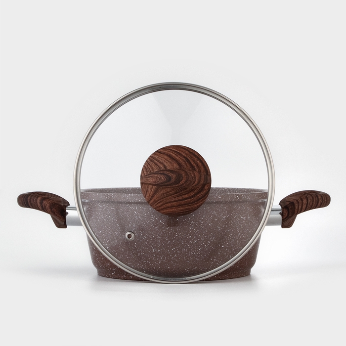 Кастрюля Доляна «Брауни», 2 л, d=20 см, h=9 см, стеклянная крышка, антипригарное покрытие, индукция Кастрюля Доляна «Брауни», 2 л, d=20 см, h=9 см, стеклянная крышка, антипригарное покрытие, индукция