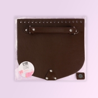 Крышка-клапан для сумки, с ручкой, на магнитной кнопке, 23 &times; 21 см, цвет коричневый/серебряный