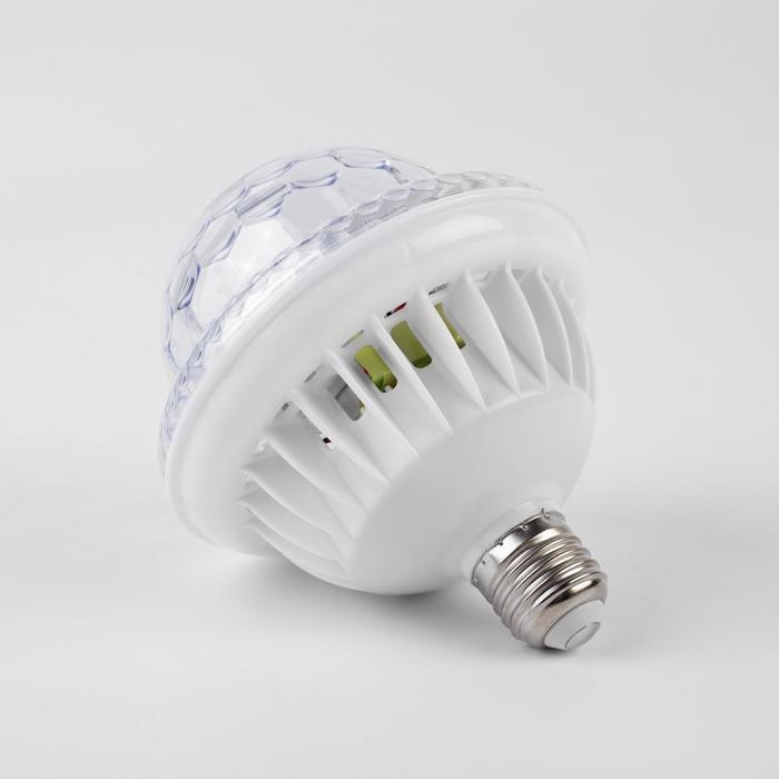 Световой прибор &laquo;Вокруг сферы&raquo; 12 см, Е27, динамик, пульт ДУ, свечение RGB