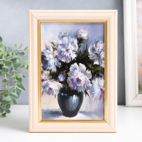 Ключница "Белые пионы" дуб молочный 15х21 см