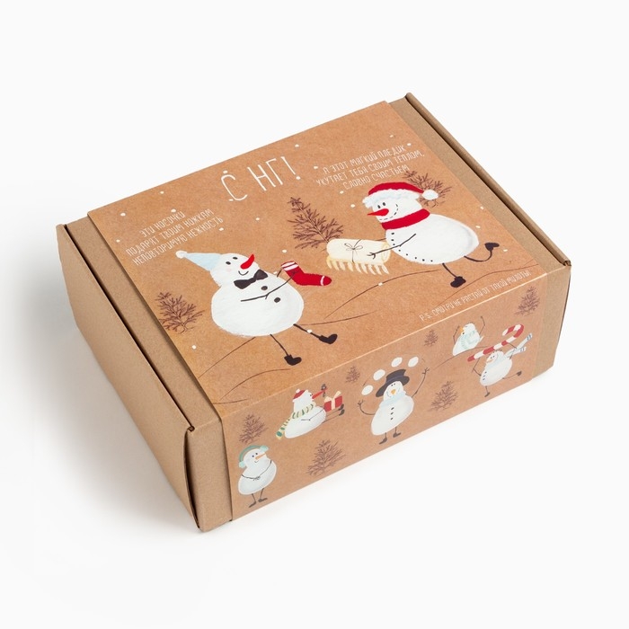 Набор подарочный &laquo;Снеговики&raquo; (плед, носки, 2 игрушки, открытка)