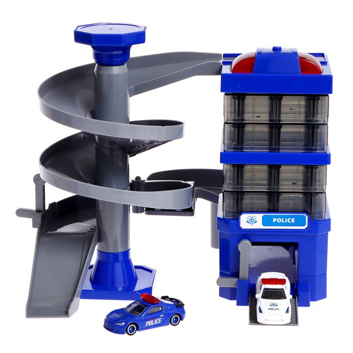 Парковка &laquo;Полицейский участок&raquo;, с 2 машинками, свет и звук