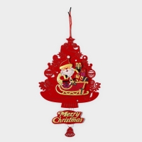 Декоративное украшение (подвеска) "Новогодня ёлка с дед морозом" 40,5х25,5 см Декоративное украшение (подвеска) "Новогодня ёлка с дед морозом" 40,5х25,5 см