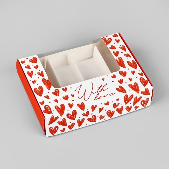 Коробка для эклеров с вкладышами «С любовью», 20 х 15 х 5 см Коробка для эклеров с вкладышами «С любовью», 20 х 15 х 5 см