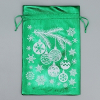 Мешочек подарочный парча &laquo;Игрушки&raquo;, 16 х 24 см +/- 1.5 см, Новый год