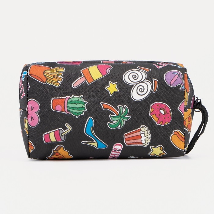 Косметичка на молнии, цвет чёрный/разноцветный