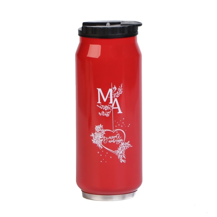 Термокружка, 400 мл, Банка Термокружка, 400 мл, Банка "Мама - вместе навсегда", сохраняет тепло 8 ч, 7.6 х 19.3 см