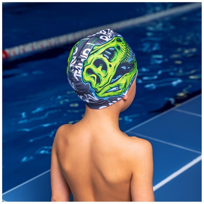 Шапочка для плавания детская ONLYTOP &laquo;Череп&raquo;, тканевая, обхват 46-52 см