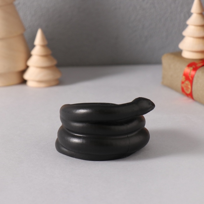 Подсвечник Подсвечник "Змея" крученая мини 4*7*4 см черная