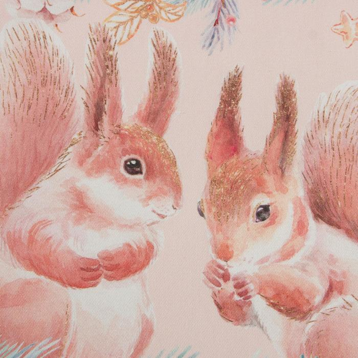 Набор новогодних салфеток Этель Pink magic, 40х40см - 4 шт, хлопок, саржа