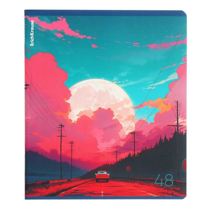 Тетрадь 48 листов в клетку, ErichKrause Тетрадь 48 листов в клетку, ErichKrause "Бирюзовые миры", обложка мелованный картон, матовая ламинация, блок офсет 100% белизна, МИКС