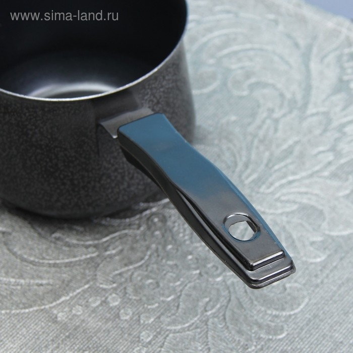 Турка &laquo;Мортен&raquo;, 500 мл, 20&times;9,5&times;7,5 см, пластиковая ручка, антипригарное покрытие, цвет чёрный