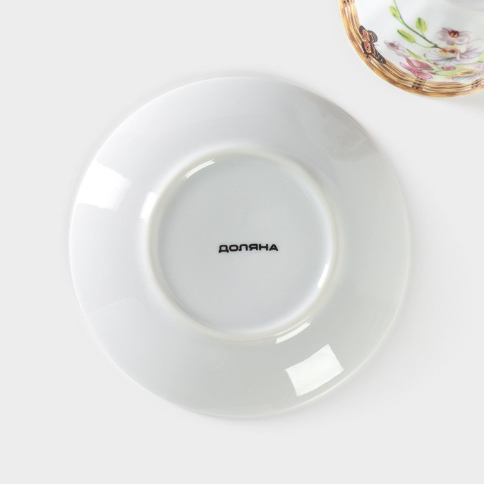 Сервиз чайный керамический Доляна &laquo;Садовый дворик&raquo;, 4 предмета: 2 чашки 200 мл, 2 блюдца d=14 см