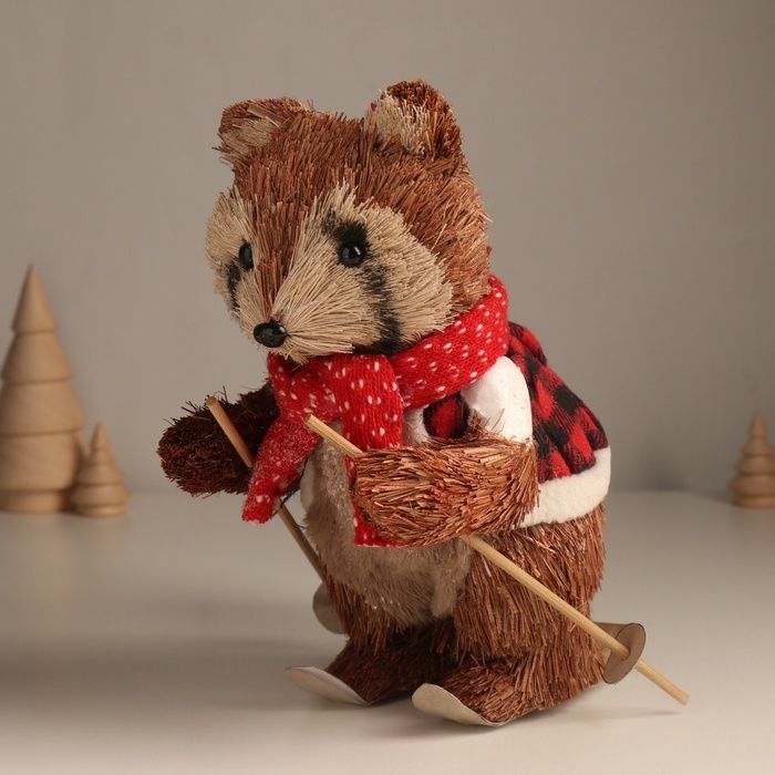 Декор Декор "Енот на лыжах" 21х12х16 см