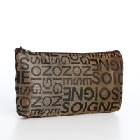 Косметичка на молнии, цвет коричневый Косметичка на молнии, цвет коричневый