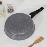 Сковорода Доляна &laquo;Марбл&raquo;, d=26 см, стеклянная крышка, съёмная ручка, антипригарное покрытие