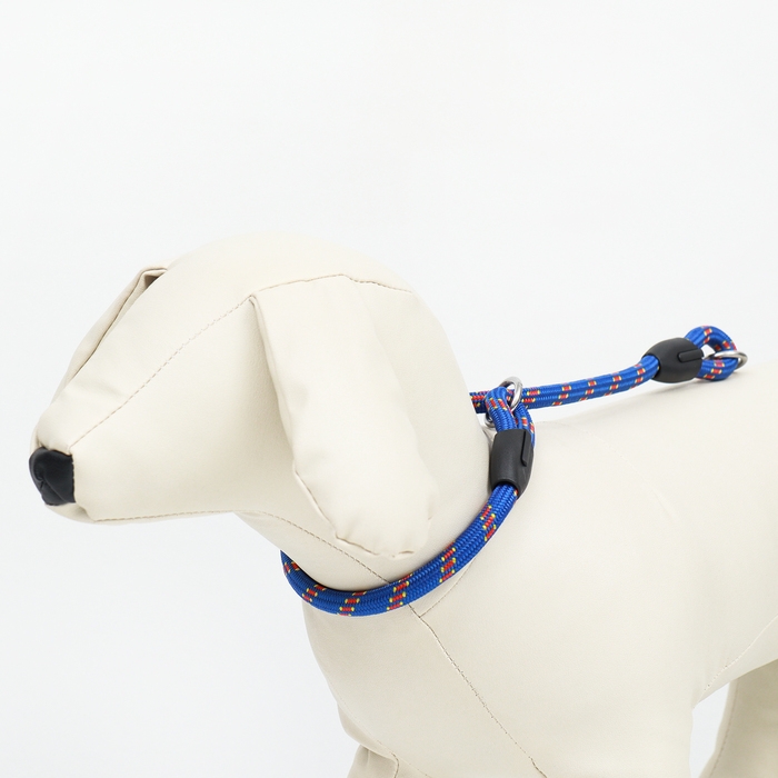 Ошейник - удавка для собак, 0,8 х 45 см, сине-красный