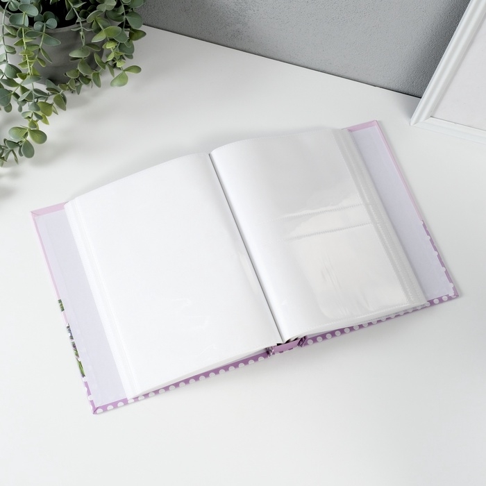 Фотоальбом на 200 фото 10х15 см "Лаванда и горошек" в коробке 25,8х21х5 см