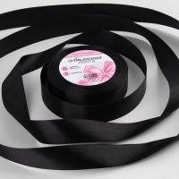 Лента атласная, 25 мм × 23 ± 1 м, цвет чёрный №39 Лента атласная, 25 мм × 23 ± 1 м, цвет чёрный №39