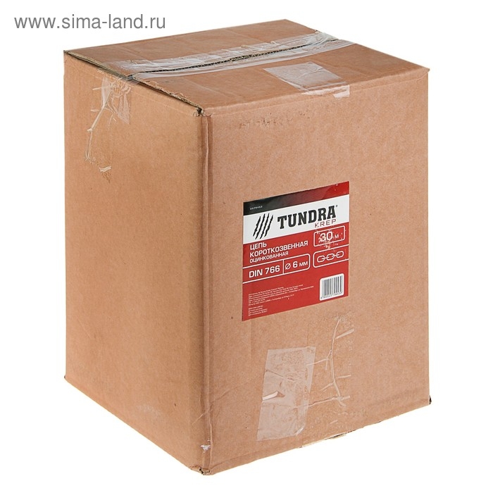 Цепь короткозвенная ТУНДРА krep, DIN766, диаметр 6 мм, сварная, оцинкованная, 30 м Цепь короткозвенная ТУНДРА krep, DIN766, диаметр 6 мм, сварная, оцинкованная, 30 м