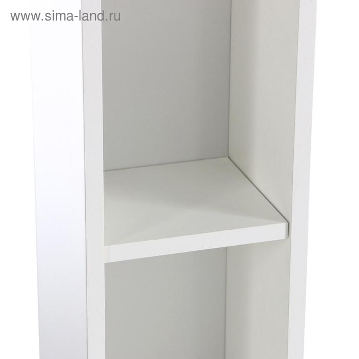 Пенал для ванной комнаты узкий "Вега 16" белый, 200 см х 20 см х 20 см