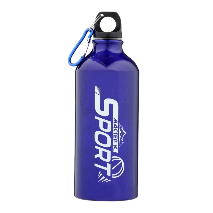 Бутылка для воды, 650 мл, Бутылка для воды, 650 мл, "Мастер К", 21 х 7 см, корпус из алюминия,синяя