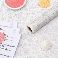 Бумага силиконизированная &laquo;Снежинки&raquo;, серебряные, для выпечки, 0,38 х 5 м