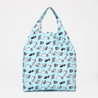 Сумка хозяйственная на кнопке, складная, цвет голубой Сумка хозяйственная на кнопке, складная, цвет голубой