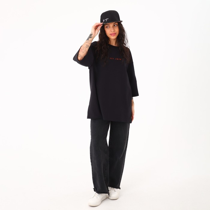 Кепка женская с прямым козырьком Be unique, цвет чёрный р-р 56 Кепка женская с прямым козырьком Be unique, цвет чёрный р-р 56