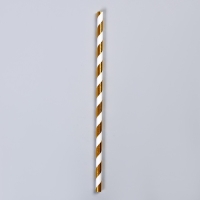 Трубочка для коктейля &laquo;Полоска&raquo;, набор 12 шт., цвет золотой