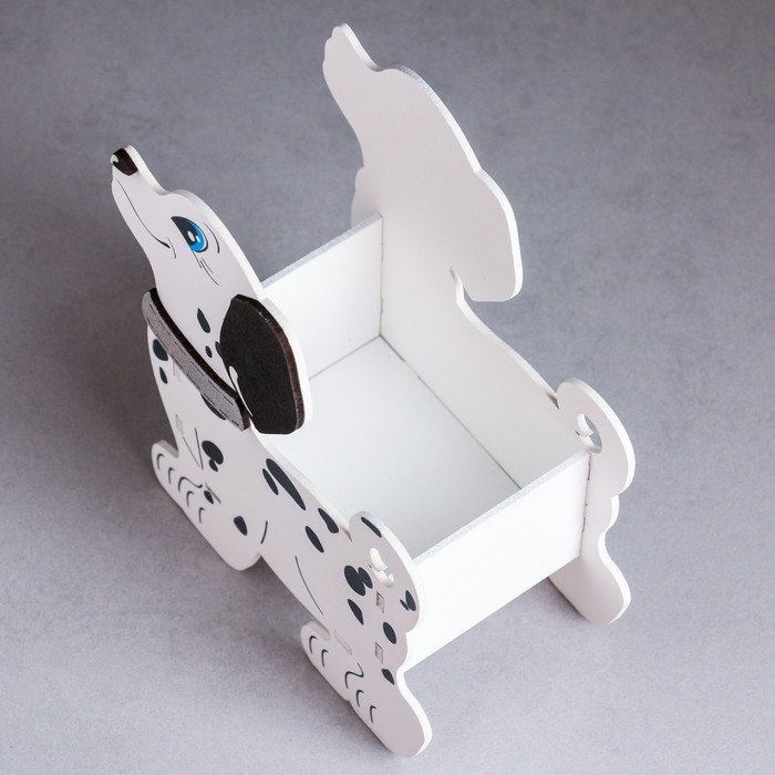 Кашпо деревянное "Далматинец", 15х8х17,5 см, дуб , белый